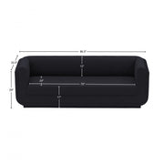Kimora 86.5" Linen Textured Fabric Upholstered Sofa in Black - 151Black-S
