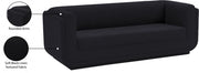 Kimora 86.5" Linen Textured Fabric Upholstered Sofa in Black - 151Black-S