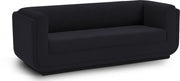 Kimora 86.5" Linen Textured Fabric Upholstered Sofa in Black - 151Black-S