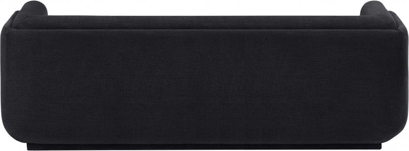 Kimora 86.5" Linen Textured Fabric Upholstered Sofa in Black - 151Black-S