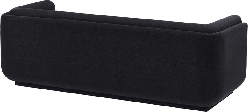 Kimora 86.5" Linen Textured Fabric Upholstered Sofa in Black - 151Black-S