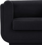 Kimora 86.5" Linen Textured Fabric Upholstered Sofa in Black - 151Black-S