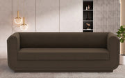 Kimora 86.5" Linen Textured Fabric Upholstered Sofa in Brown - 151Brown-S