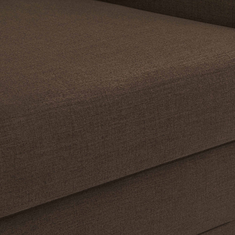 Kimora 86.5" Linen Textured Fabric Upholstered Sofa in Brown - 151Brown-S