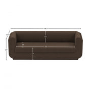 Kimora 86.5" Linen Textured Fabric Upholstered Sofa in Brown - 151Brown-S