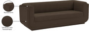 Kimora 86.5" Linen Textured Fabric Upholstered Sofa in Brown - 151Brown-S