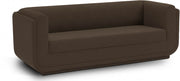 Kimora 86.5" Linen Textured Fabric Upholstered Sofa in Brown - 151Brown-S