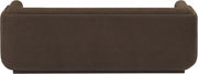 Kimora 86.5" Linen Textured Fabric Upholstered Sofa in Brown - 151Brown-S