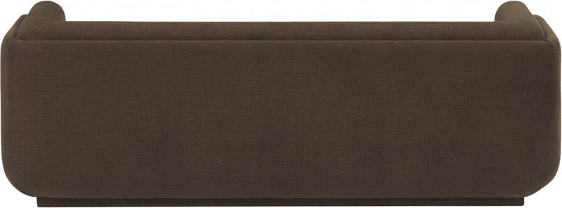 Kimora 86.5" Linen Textured Fabric Upholstered Sofa in Brown - 151Brown-S