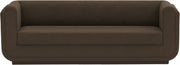 Kimora 86.5" Linen Textured Fabric Upholstered Sofa in Brown - 151Brown-S