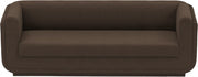 Kimora 86.5" Linen Textured Fabric Upholstered Sofa in Brown - 151Brown-S