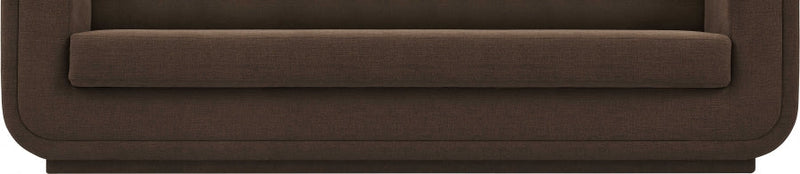 Kimora 86.5" Linen Textured Fabric Upholstered Sofa in Brown - 151Brown-S