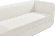 Kimora 86.5" Linen Textured Fabric Upholstered Sofa in Cream - 151Cream-S