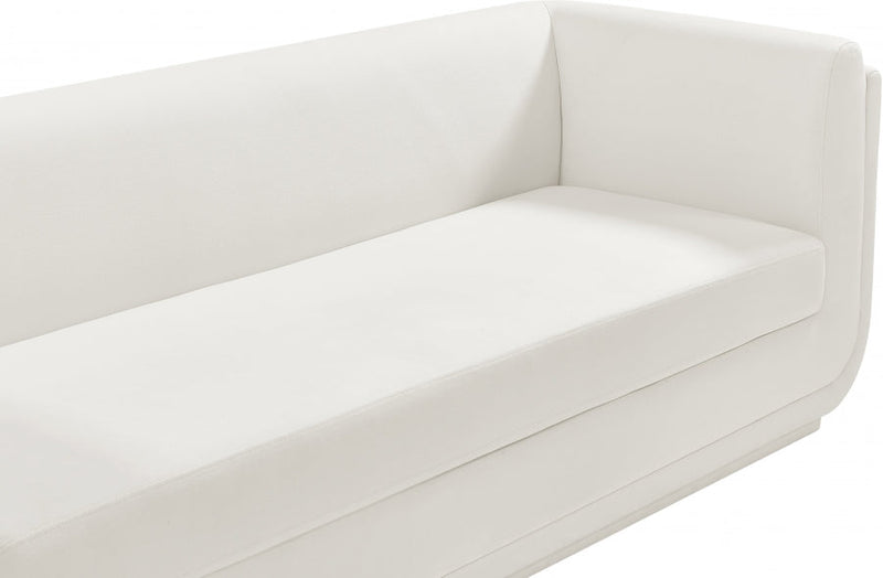 Kimora 86.5" Linen Textured Fabric Upholstered Sofa in Cream - 151Cream-S