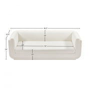 Kimora 86.5" Linen Textured Fabric Upholstered Sofa in Cream - 151Cream-S