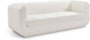Kimora 86.5" Linen Textured Fabric Upholstered Sofa in Cream - 151Cream-S