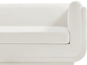 Kimora 86.5" Linen Textured Fabric Upholstered Sofa in Cream - 151Cream-S
