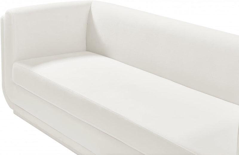 Kimora 86.5" Linen Textured Fabric Upholstered Sofa in Cream - 151Cream-S