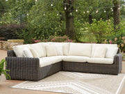 Kimora Beige/Dark Brown 3-Piece Outdoor Sectional - P711P1
