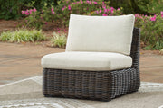 Kimora Beige/Dark Brown 3-Piece Outdoor Sectional - P711P1