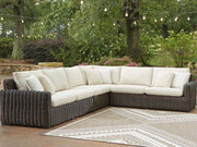 Kimora Beige/Dark Brown 4-Piece Outdoor Sectional - P711P2