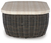 Kimora Beige/Dark Brown Outdoor Coffee Table - P711-701