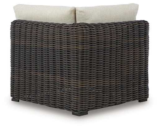 Kimora Beige/Dark Brown Outdoor Corner Chair with Cushion - P711-877