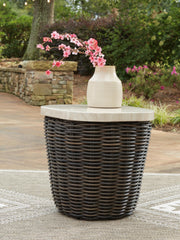 Kimora Beige/Dark Brown Outdoor End Table - P711-702