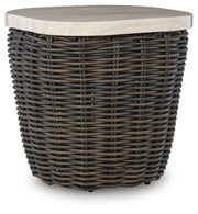 Kimora Beige/Dark Brown Outdoor End Table - P711-702