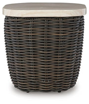 Kimora Beige/Dark Brown Outdoor End Table - P711-702