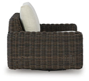 Kimora Beige/Dark Brown Outdoor Swivel Lounge Chair - P711-821
