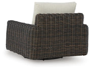 Kimora Beige/Dark Brown Outdoor Swivel Lounge Chair - P711-821