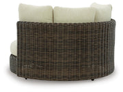 Kimora Beige/Dark Brown Outdoor Swivel Lounge Chair with Cushion - P711-810