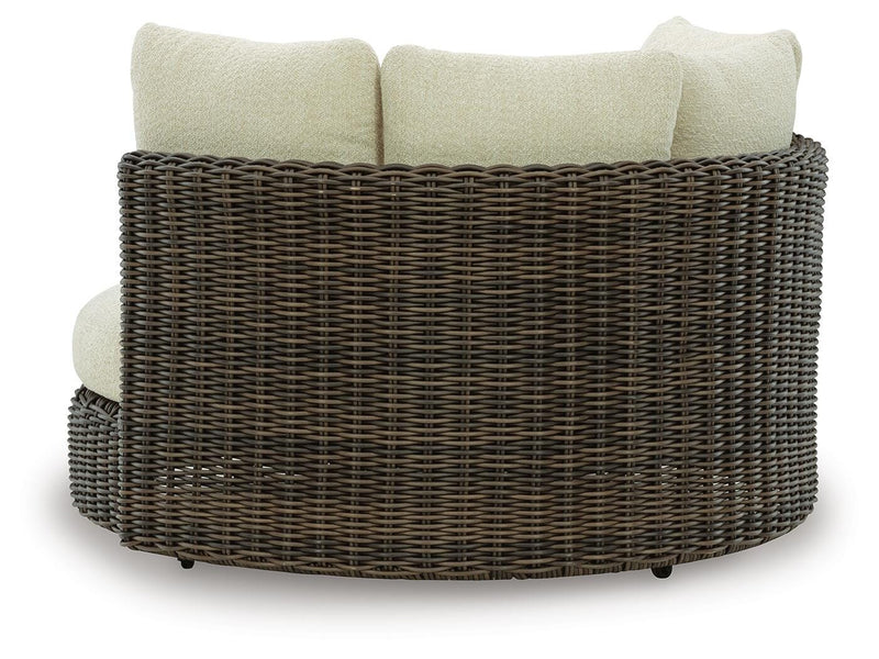 Kimora Beige/Dark Brown Outdoor Swivel Lounge Chair with Cushion - P711-810