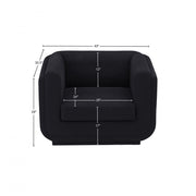 Kimora Linen Textured Fabric Upholstered Chair in Black - 151Black-C