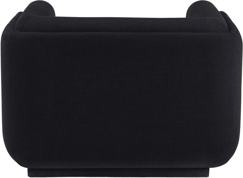Kimora Linen Textured Fabric Upholstered Chair in Black - 151Black-C