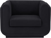 Kimora Linen Textured Fabric Upholstered Chair in Black - 151Black-C