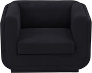 Kimora Linen Textured Fabric Upholstered Chair in Black - 151Black-C