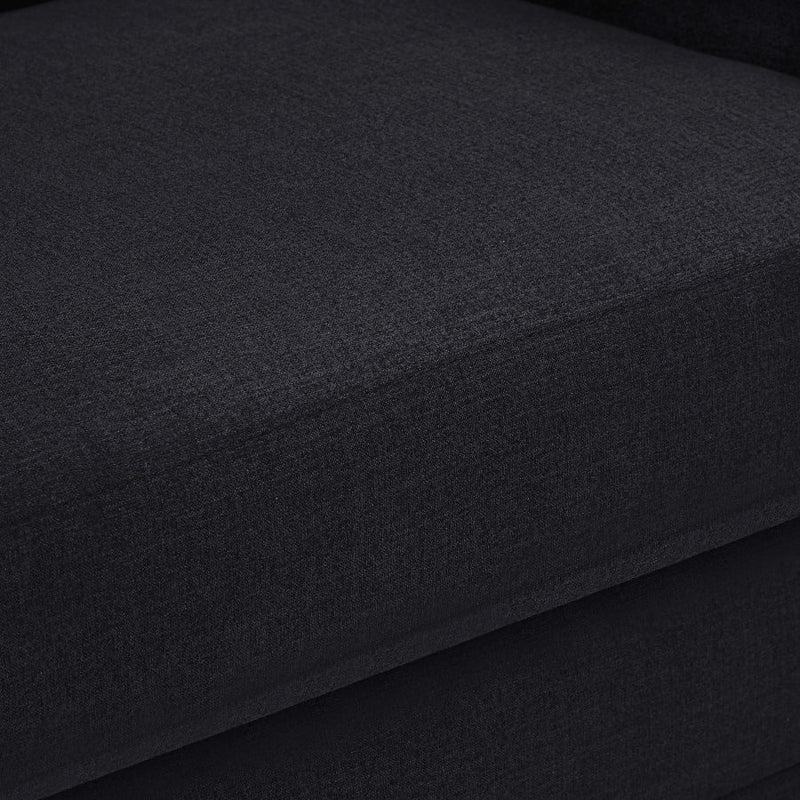 Kimora Linen Textured Fabric Upholstered Chair in Black - 151Black-C