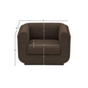 Kimora Linen Textured Fabric Upholstered Chair in Brown - 151Brown-C
