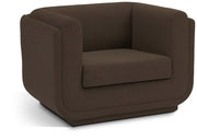 Kimora Linen Textured Fabric Upholstered Chair in Brown - 151Brown-C