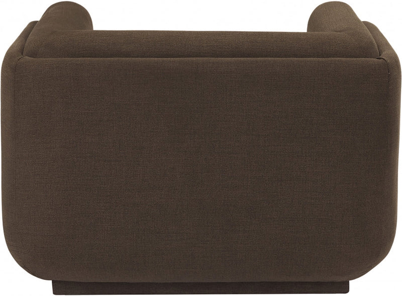 Kimora Linen Textured Fabric Upholstered Chair in Brown - 151Brown-C