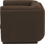 Kimora Linen Textured Fabric Upholstered Chair in Brown - 151Brown-C