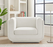 Kimora Linen Textured Fabric Upholstered Chair in Cream - 151Cream-C