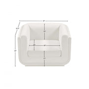Kimora Linen Textured Fabric Upholstered Chair in Cream - 151Cream-C