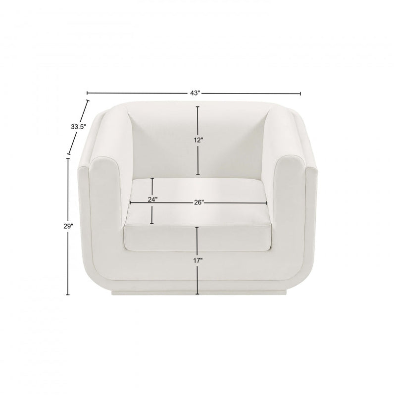 Kimora Linen Textured Fabric Upholstered Chair in Cream - 151Cream-C