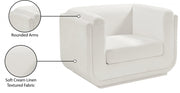 Kimora Linen Textured Fabric Upholstered Chair in Cream - 151Cream-C
