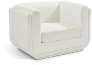 Kimora Linen Textured Fabric Upholstered Chair in Cream - 151Cream-C