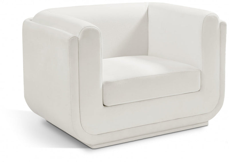Kimora Linen Textured Fabric Upholstered Chair in Cream - 151Cream-C