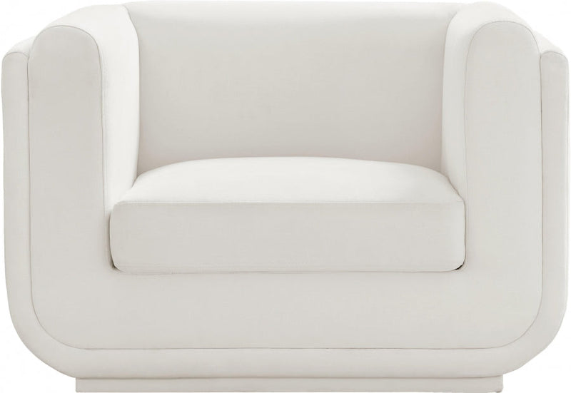 Kimora Linen Textured Fabric Upholstered Chair in Cream - 151Cream-C